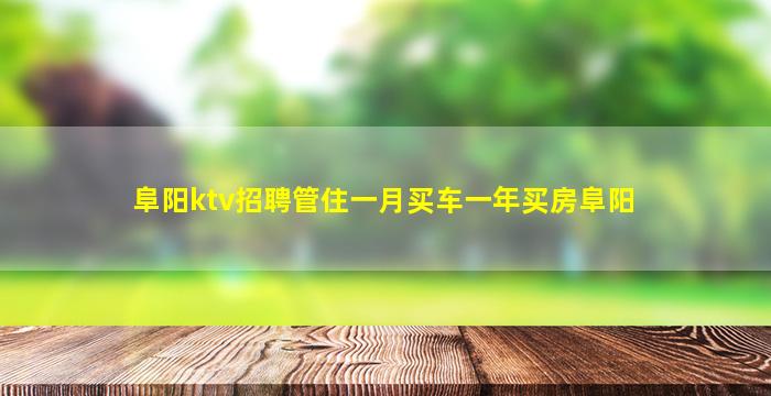 阜阳ktv招聘管住一月买车一年买房阜阳